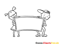 Enfants clipart – Cartoons dessins à colorier