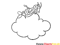 Nuage abeille clipart gratuit – Cartoons à colorier