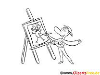 Peintre clip art gratuit – Cartoons à colorier