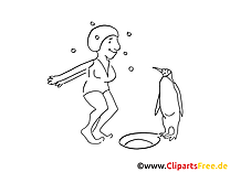 Pingouin clip art – Cartoons image à colorier