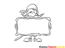 Pirate clip art – Cartoons image à colorier