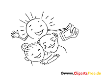 Selfie clip art – Cartoons image à colorier