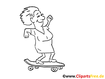 Skateboard image à télécharger – Cartoons à colorier