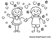 Amoureux clip art – Gens image à colorier