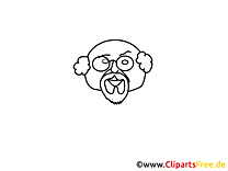 Clip art grand-père – Gens image à colorier