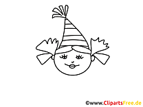 Fête fille image – Coloriage gens illustration