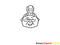 Grand-mère clipart – Gens dessins à colorier