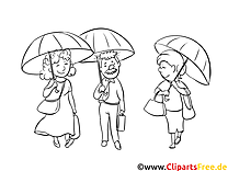 Parapluies dessin – Coloriage gens à télécharger