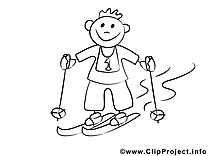 Ski clipart gratuit – Gens à colorier