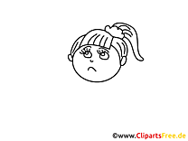 Triste fille clip art gratuit – Gens à colorier