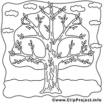 Arbre dessins gratuits – Printemps à colorier