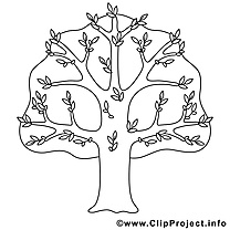 Arbre illustration – Coloriage printemps cliparts