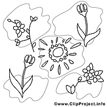 Coloriage soleil printemps image à télécharger