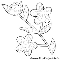 Image fleur – Coloriage printemps illustration