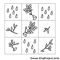 Pluie clip art gratuit – Printemps à imprimer