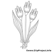 Tulipes dessin gratuit – Printemps à colorier
