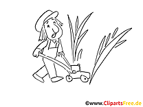 Jardinier clip art – Métiers image à colorier