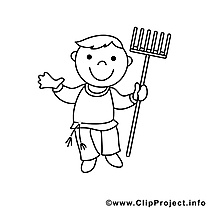 Jardinier clipart – Métiers dessins à colorier