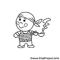 Pirate image – Coloriage métiers illustration