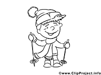 Skieur clipart gratuit – Métiers à colorier