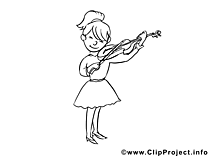 Violoniste clip art gratuit – Métiers à colorier