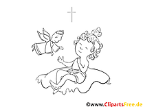 Bébé dessin gratuit – Baptême à colorier