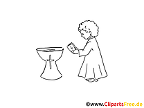 Clip art gratuit prêtre – Baptême à imprimer
