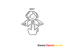 Clipart ange – Baptême dessins à colorier