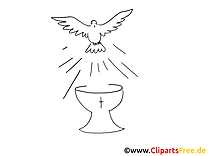 Dessins gratuits colombe – Baptême à colorier