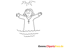 Mer dessin – Coloriage baptême à télécharger