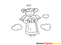 Nuages image – Coloriage baptême illustration