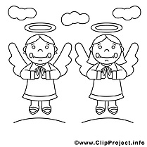 Anges images gratuites – Communion à colorier