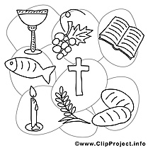 Objets clip art – Communion image à colorier