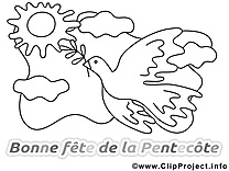 Ciel soleil clip art gratuit – Pentecôte à colorier