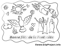 Colombe dessin – Coloriage pentecôte à télécharger