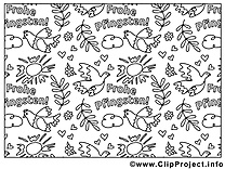 Décoration clip art – Pentecôte image à colorier