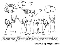 Fête clipart – Pentecôte dessins à colorier