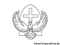 Image gratuite colombe – Pentecôte à colorier
