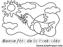 Soleil image gratuite – Pentecôte à colorier