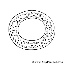 Bagel dessin – Coloriage cuisine à télécharger