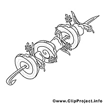 Brochettes dessin – Coloriage cuisine à télécharger