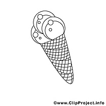 Glace clipart – Cuisine dessins à colorier