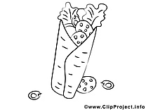 Gyro image – Coloriage cuisine illustration