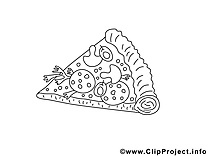 Morceau pizza clipart gratuit – Cuisine à colorier