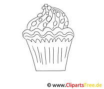 Petit gâteau dessin à télécharger – Cuisine à colorier