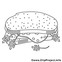 Sandwich illustration – Cuisine à colorier