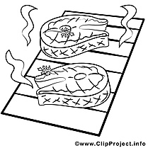 Viande grillée image – Coloriage cuisine illustration