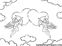 Anges dessin – Saint-valentin gratuits à imprimer