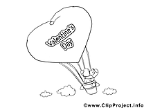 Ballon image gratuite – Saint-valentin à colorier