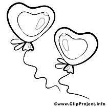 Ballons dessin – Coloriage saint-valentin à télécharger